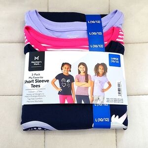 3 pack short sleeve stees  size 10/12, NWT🎉🎊